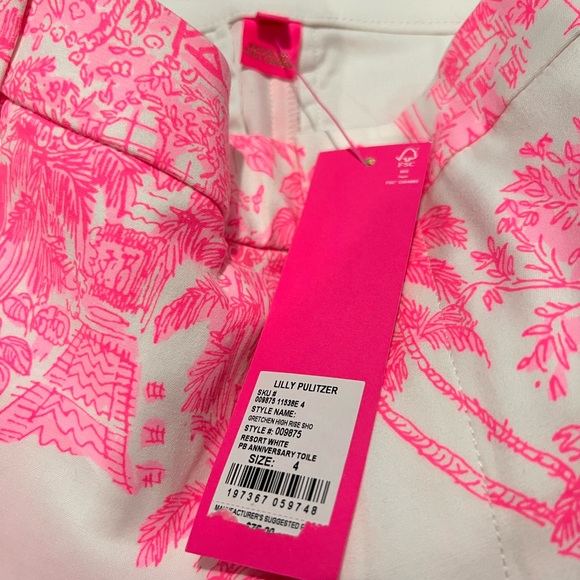 Lilly Pulitzer Pink and White Shorts - Picture 2 of 5